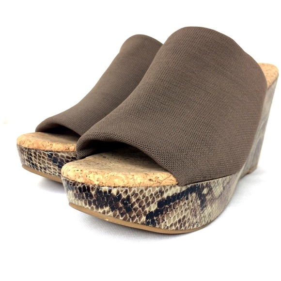 Lucky brand platform wedges sandals 8 tan brown - Picture 5 of 8